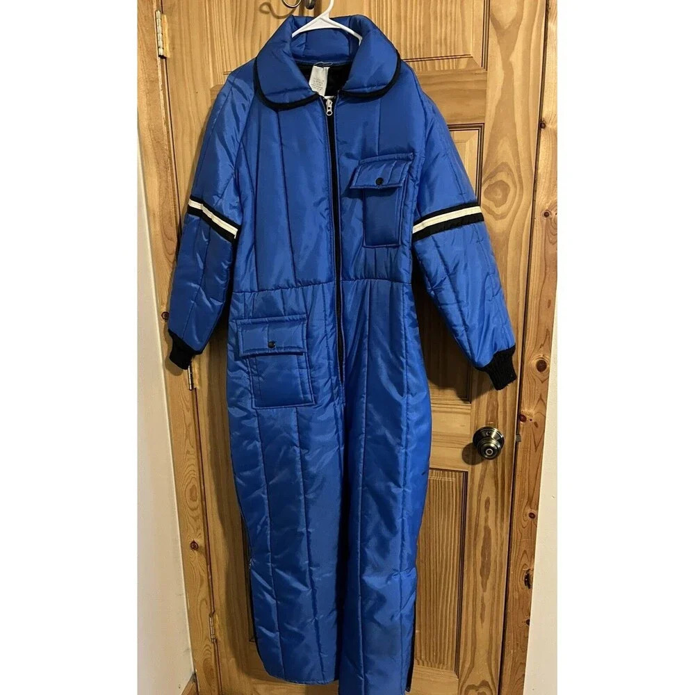 Vintage JC Penny Snowmobile Snowsuit Royal Blue Retro Skiing Ladies Size 16/18